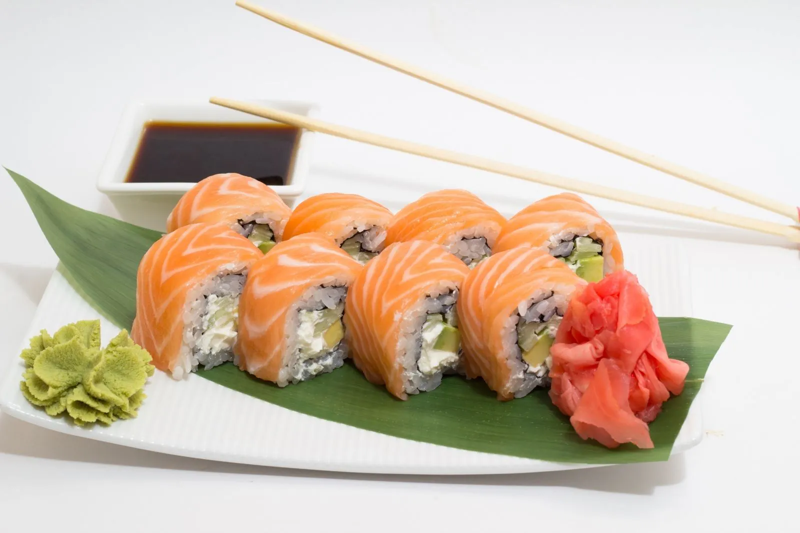 Philadelphia roll with cream cheese and salmon at Memories of Japan Restaurant in Broken Arrow