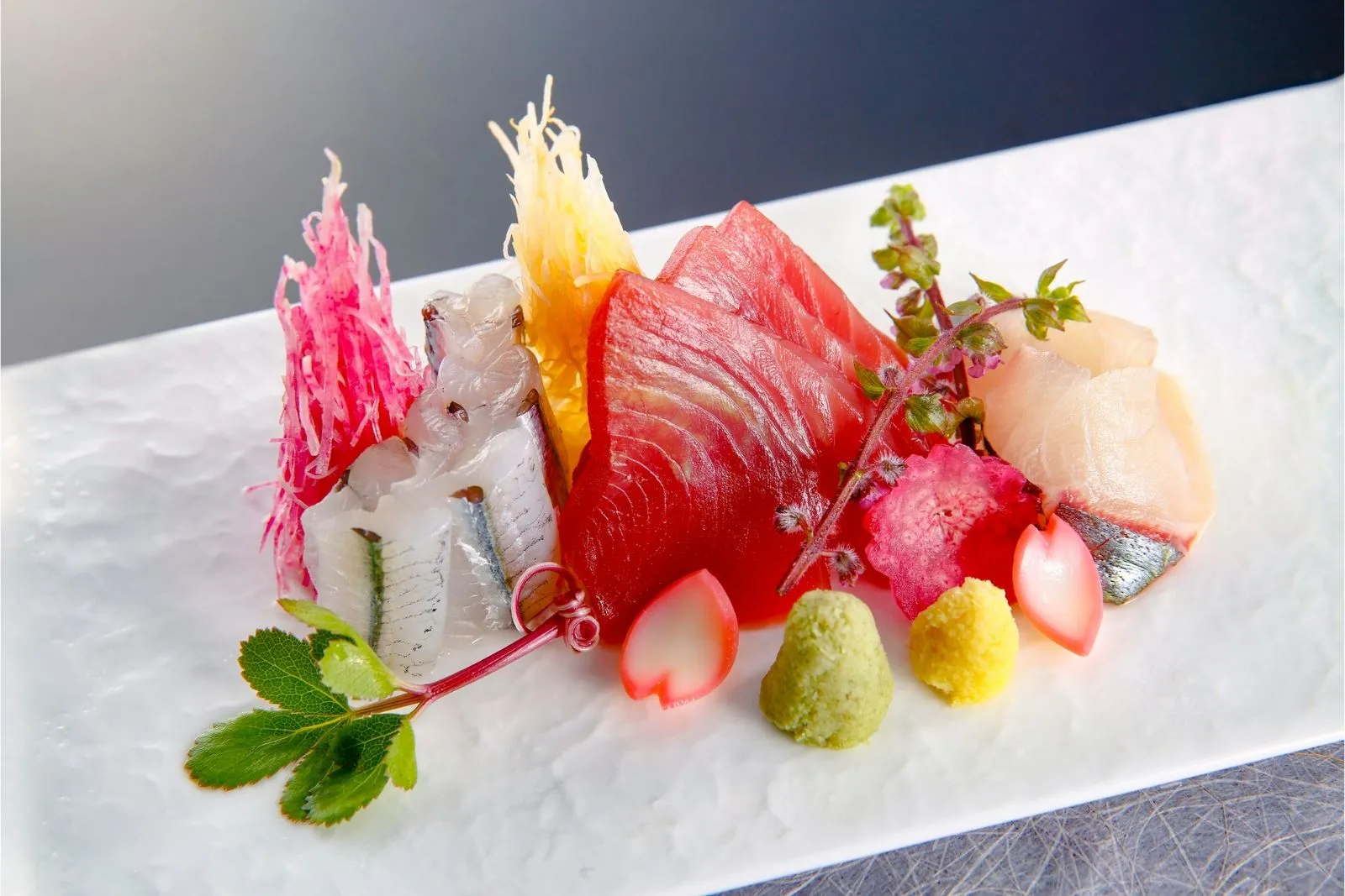 Premium assorted sashimi platter with garnish at Memories of Japan Restaurant in Broken Arrow